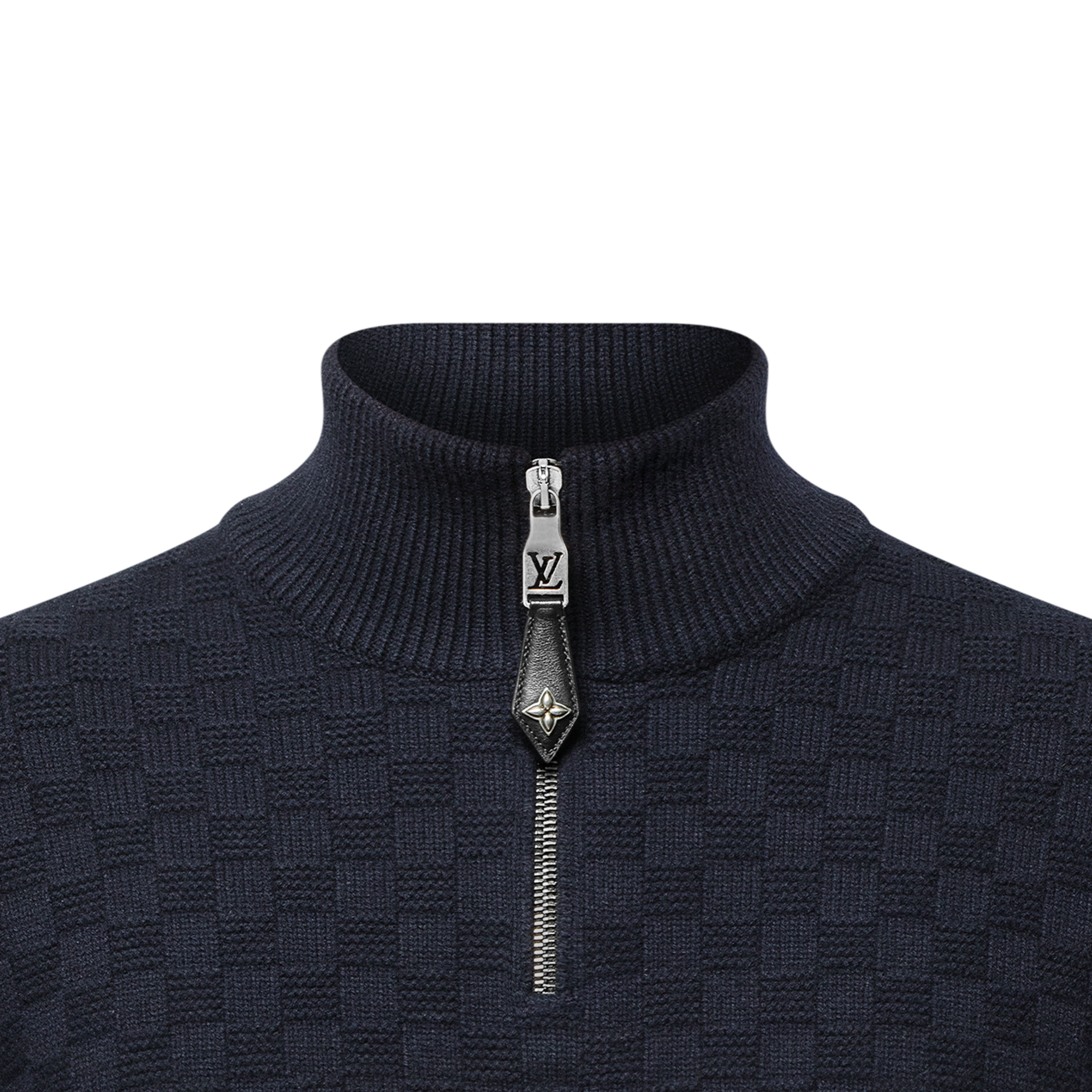 LOUIS VUITTON フルZIP パーカー　XS NAVY ダミエ ルイヴィトン メンズ ニット ジャケット ジップパーカー ダミエ